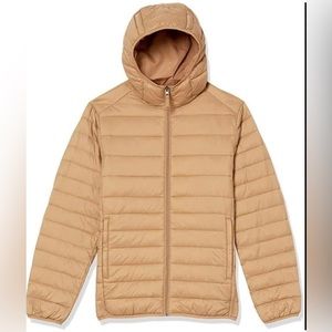 MEN'S LIGHTWEIGHT HOODED PUFFER JACKET - MEDIUM